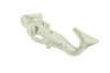 Handcrafted Whitewashed Cast Iron Mermaid Hook 6" from Hampton Creations Handcrafted Whitewashed Cast Iron Mermaid Hook 6" from Hampton Creations