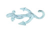 Handcrafted Dark Blue Whitewashed Cast Iron Anchor Hook 5" from Hampton Creations Handcrafted Dark Blue Whitewashed Cast Iron Anchor Hook 5" from Hampton Creations