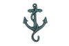 Handcrafted Seaworn Blue Cast Iron Anchor Hook 5" from Hampton Creations Handcrafted Seaworn Blue Cast Iron Anchor Hook 5" from Hampton Creations