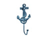 Handcrafted Rustic Dark Blue Whitewashed Cast Iron Anchor Hook 7" from Hampton Creations Handcrafted Rustic Dark Blue Whitewashed Cast Iron Anchor Hook 7" from Hampton Creations