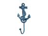 Handcrafted Rustic Dark Blue Whitewashed Cast Iron Anchor Hook 7" from Hampton Creations Handcrafted Rustic Dark Blue Whitewashed Cast Iron Anchor Hook 7" from Hampton Creations