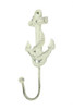 Handcrafted Whitewashed Cast Iron Anchor Hook 7" from Hampton Creations Handcrafted Whitewashed Cast Iron Anchor Hook 7" from Hampton Creations