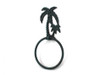 Handcrafted Seaworn Blue Cast Iron Palm Tree Towel Holder 9" from Hampton Creations