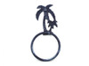 Handcrafted Rustic Dark Blue Cast Iron Palm Tree Towel Holder 9" from Hampton Creations Handcrafted Rustic Dark Blue Cast Iron Palm Tree Towel Holder 9" from Hampton Creations