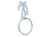 Handcrafted Whitewashed Cast Iron Palm Tree Towel Holder 9" from Hampton Creations Handcrafted Whitewashed Cast Iron Palm Tree Towel Holder 9" from Hampton Creations