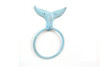 Handcrafted Rustic Light Blue Cast Iron Whale Tail Towel Holder 7.5" from Hampton Creations Handcrafted Rustic Light Blue Cast Iron Whale Tail Towel Holder 7.5" from Hampton Creations