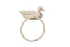 Handcrafted Whitewashed Cast Iron Mallard Duck Towel Holder 6.5" from Hampton Creations