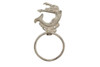 Handcrafted Whitewashed Cast Iron Arching Mermaid Towel Holder 9" from Hampton Creations Handcrafted Whitewashed Cast Iron Arching Mermaid Towel Holder 9" from Hampton Creations