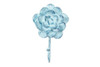 Handcrafted Rustic Dark Blue Whitewashed Cast Iron Decorative Rose Hook 7" from Hampton Creations Handcrafted Rustic Dark Blue Whitewashed Cast Iron Decorative Rose Hook 7" from Hampton Creations