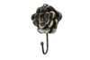 Handcrafted Rustic Gold Cast Iron Decorative Rose Hook 7" from Hampton Creations