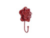 Handcrafted Red Whitewashed Cast Iron Decorative Rose Hook 7" from Hampton Creations Handcrafted Red Whitewashed Cast Iron Decorative Rose Hook 7" from Hampton Creations