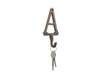 Handcrafted Rustic Copper Cast Iron Letter A Alphabet Wall Hook 6" from Hampton Creations