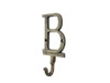 Handcrafted Rustic Gold Cast Iron Letter B Alphabet Wall Hook 6" from Hampton Creations