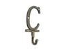 Handcrafted Rustic Gold Cast Iron Letter C Alphabet Wall Hook 6" from Hampton Creations