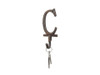 Handcrafted Rustic Copper Cast Iron Letter C Alphabet Wall Hook 6" from Hampton Creations