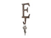 Handcrafted Rustic Copper Cast Iron Letter E Alphabet Wall Hook 6" from Hampton Creations