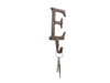 Handcrafted Rustic Copper Cast Iron Letter E Alphabet Wall Hook 6" from Hampton Creations
