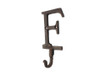 Handcrafted Rustic Copper Cast Iron Letter F Alphabet Wall Hook 6" from Hampton Creations