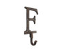 Handcrafted Rustic Copper Cast Iron Letter F Alphabet Wall Hook 6" from Hampton Creations