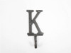 Handcrafted Cast Iron Letter K Alphabet Wall Hook 6" from Hampton Creations