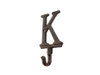 Handcrafted Rustic Copper Cast Iron Letter K Alphabet Wall Hook 6" from Hampton Creations