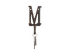 Handcrafted Rustic Copper Cast Iron Letter M Alphabet Wall Hook 6" from Hampton Creations