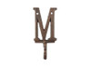 Handcrafted Rustic Copper Cast Iron Letter M Alphabet Wall Hook 6" from Hampton Creations