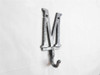 Handcrafted Rustic Silver Cast Iron Letter M Alphabet Wall Hook 6" from Hampton Creations