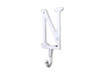 Handcrafted Whitewashed Cast Iron Letter N Alphabet Wall Hook 6" from Hampton Creations
