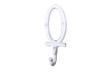 Handcrafted Whitewashed Cast Iron Letter O Alphabet Wall Hook 6" from Hampton Creations