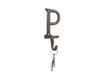 Handcrafted Rustic Copper Cast Iron Letter P Alphabet Wall Hook 6" from Hampton Creations