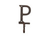 Handcrafted Rustic Copper Cast Iron Letter P Alphabet Wall Hook 6" from Hampton Creations