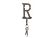 Handcrafted Rustic Copper Cast Iron Letter R Alphabet Wall Hook 6" from Hampton Creations