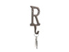 Handcrafted Rustic Copper Cast Iron Letter R Alphabet Wall Hook 6" from Hampton Creations