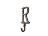 Handcrafted Rustic Copper Cast Iron Letter R Alphabet Wall Hook 6" from Hampton Creations