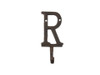 Handcrafted Rustic Copper Cast Iron Letter R Alphabet Wall Hook 6" from Hampton Creations