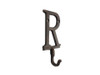 Handcrafted Rustic Copper Cast Iron Letter R Alphabet Wall Hook 6" from Hampton Creations