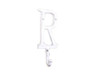 Handcrafted Whitewashed Cast Iron Letter R Alphabet Wall Hook 6" from Hampton Creations