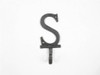 Handcrafted Cast Iron Letter S Alphabet Wall Hook 6" from Hampton Creations