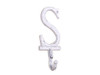 Handcrafted Whitewashed Cast Iron Letter S Alphabet Wall Hook 6" from Hampton Creations