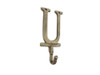 Handcrafted Rustic Gold Cast Iron Letter U Alphabet Wall Hook 6" from Hampton Creations