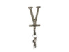 Handcrafted Rustic Gold Cast Iron Letter V Alphabet Wall Hook 6" from Hampton Creations
