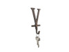 Handcrafted Rustic Copper Cast Iron Letter V Alphabet Wall Hook 6" from Hampton Creations