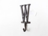 Handcrafted Cast Iron Letter W Alphabet Wall Hook 6" from Hampton Creations