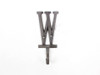 Handcrafted Cast Iron Letter W Alphabet Wall Hook 6" from Hampton Creations