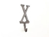 Handcrafted Cast Iron Letter X Alphabet Wall Hook 6" from Hampton Creations