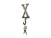 Handcrafted Rustic Gold Cast Iron Letter X Alphabet Wall Hook 6" from Hampton Creations
