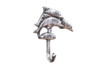 Handcrafted Rustic Silver Cast Iron Dolphins Wall Hook 6" from Hampton Creations Handcrafted Rustic Silver Cast Iron Dolphins Wall Hook 6" from Hampton Creations