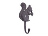 Handcrafted Cast Iron Squirrel with Acorn Decorative Metal Wall Hook 7" from Hampton Creations