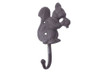 Handcrafted Cast Iron Squirrel with Acorn Decorative Metal Wall Hook 7" from Hampton Creations
